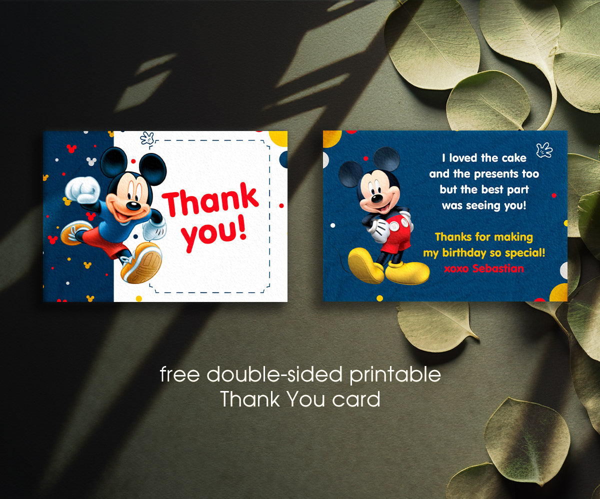 Mickey Mouse and Friends customizable invitation template | Share or Print | QU350