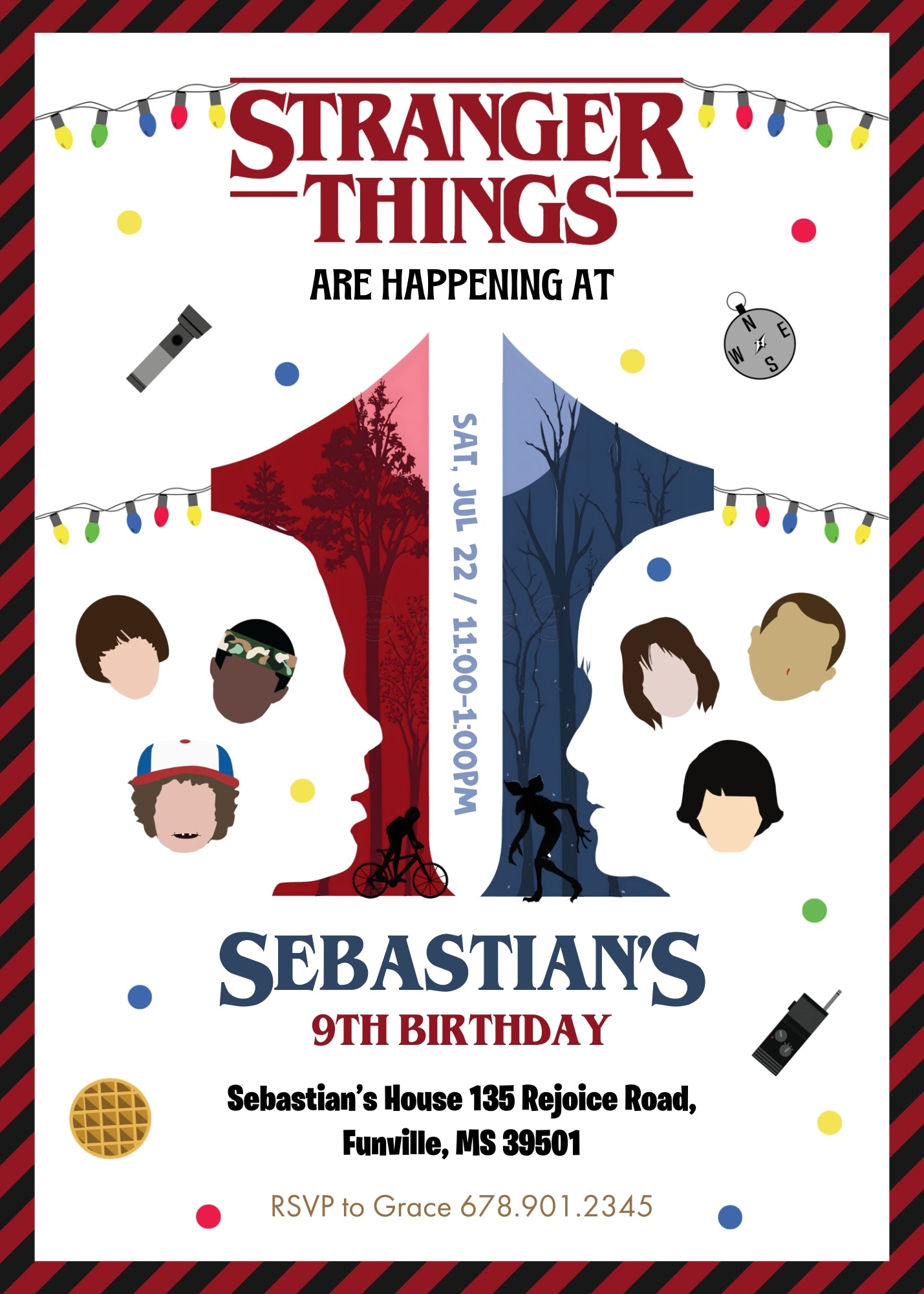 Stranger Things customizable invitation template | Share or Print | TE155