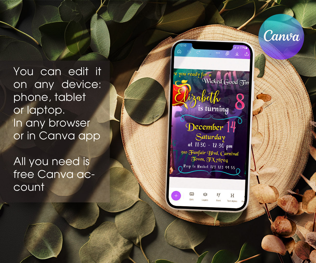Descendants Disney customizable invitation template | Share or Print | VR565