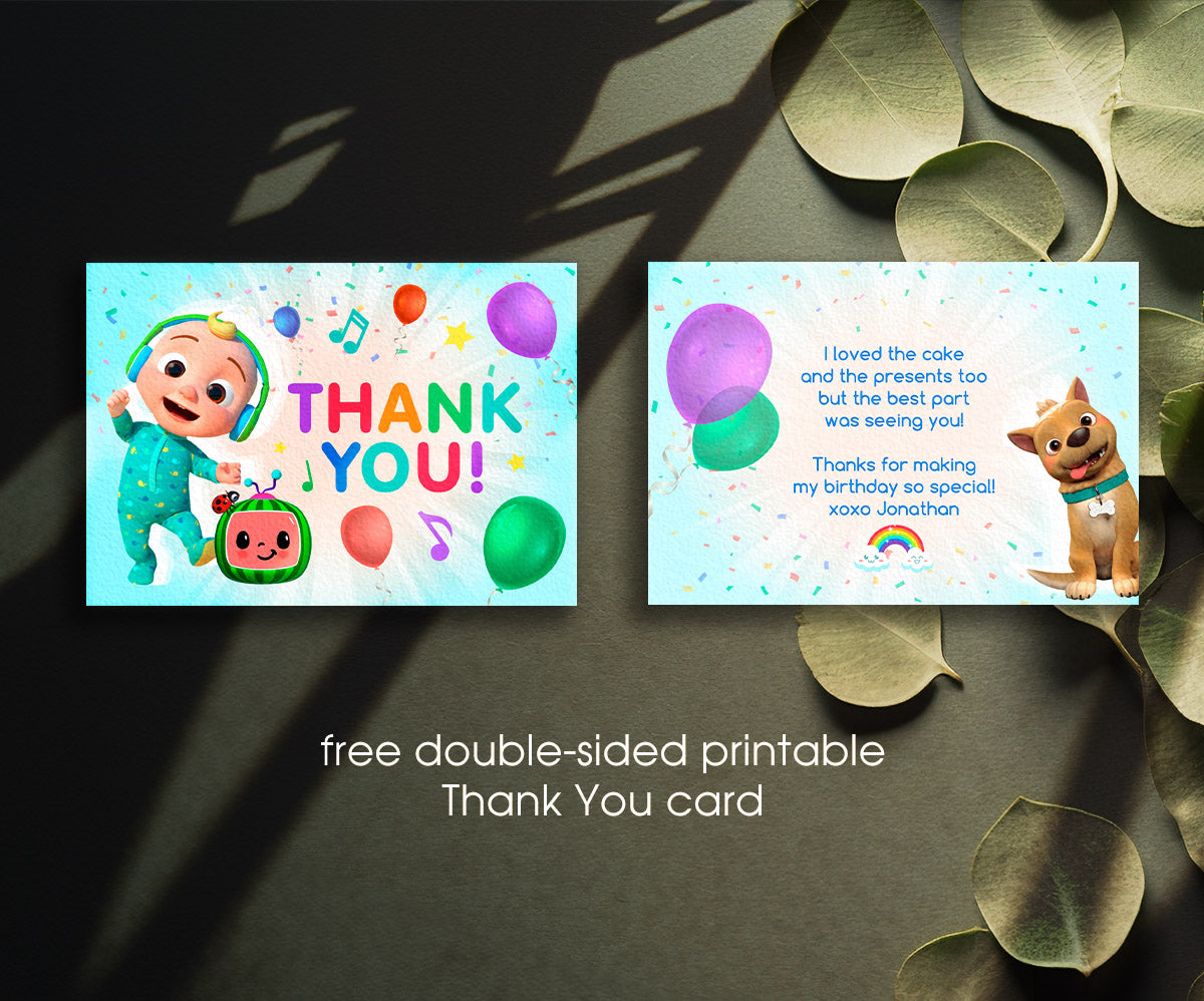 Cocomelon customizable invitation template | Share or Print | WG971