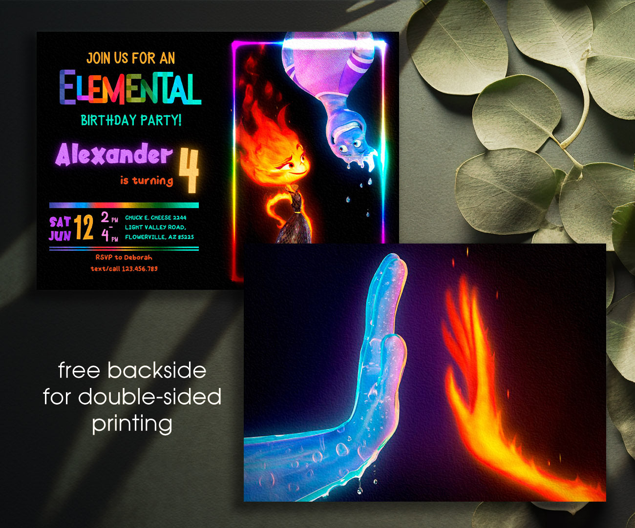 Elemental customizable invitation template | Share or Print | OJ108