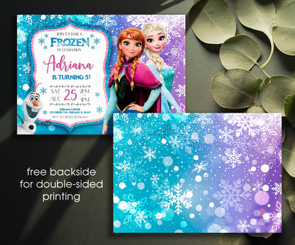 Frozen Elsa customizable invitation template | Share or Print | girl | HD740