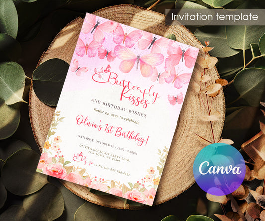 Butterfly Birthday customizable invitation template | Share or Print | girl | ZH632