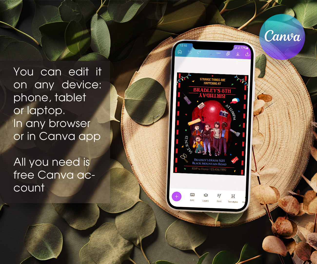 Stranger Things customizable invitation template | Share or Print | ZX093