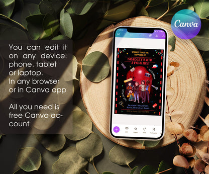Stranger Things customizable invitation template | Share or Print | ZX093