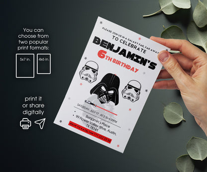 Star Wars Darth Vader customizable invitation template | Share or Print | boy | AX285