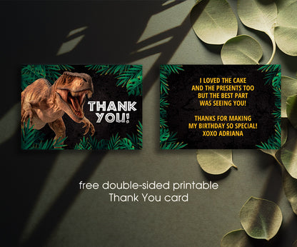 Jurassic World Dinosaur customizable invitation template | Share or Print | XM835