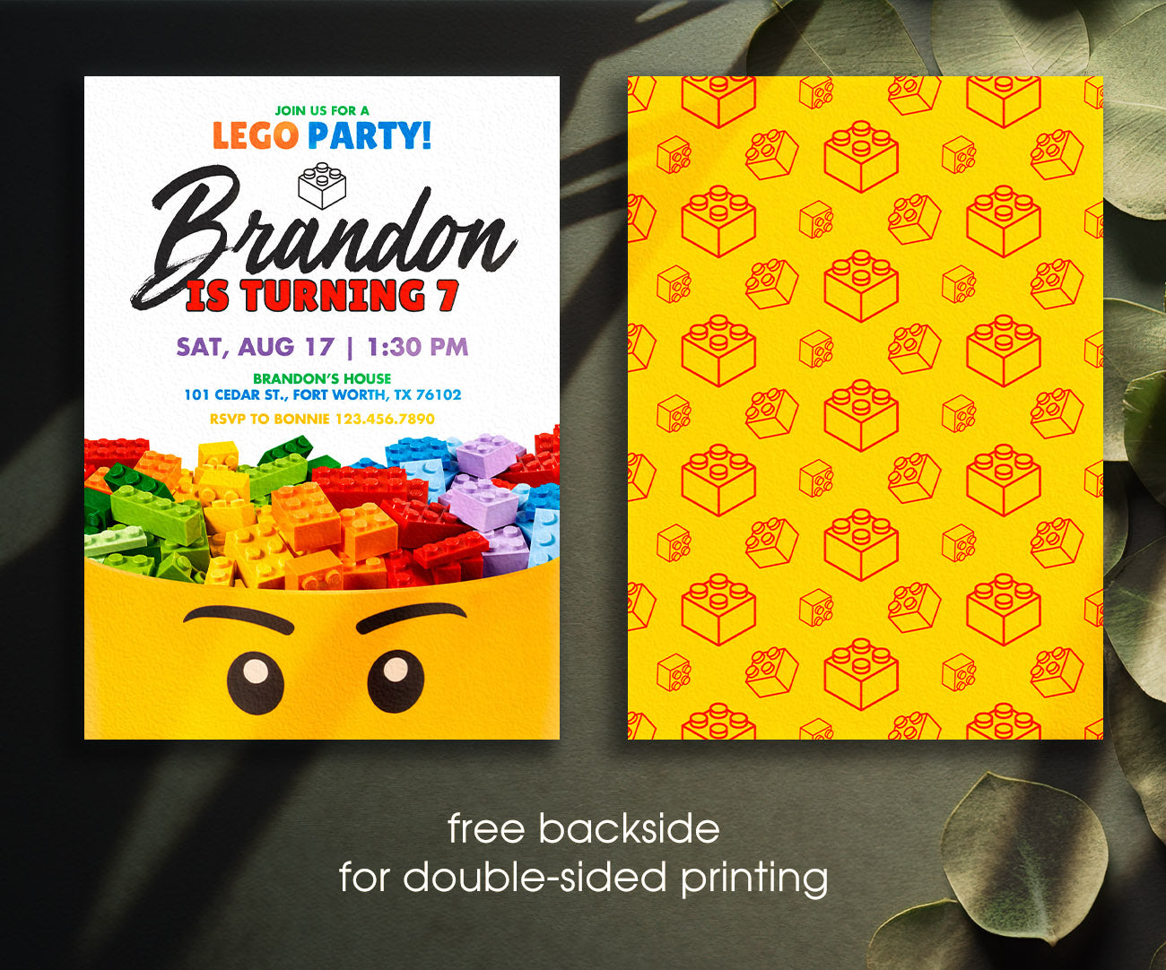 Lego customizable invitation template | Share or Print | FN800