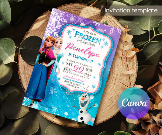 Frozen Elsa customizable invitation template | Share or Print | girl | QF771