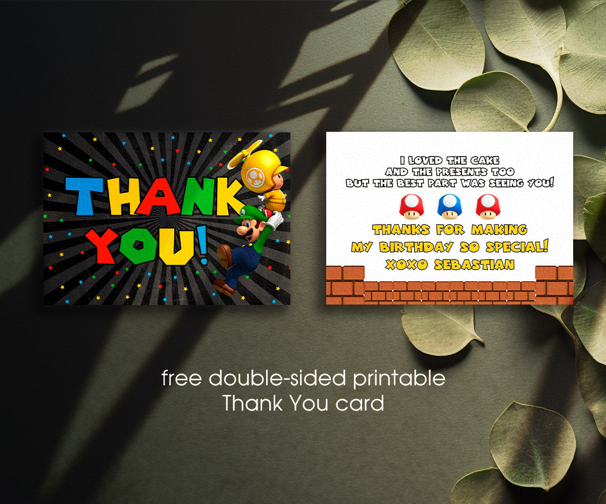 Super Mario Bros customizable invitation template | Share or Print | MU647