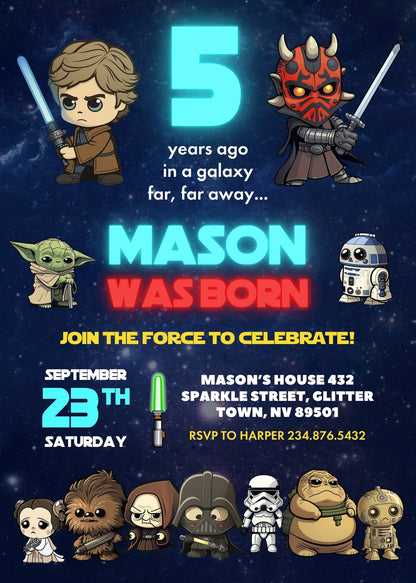 Star Wars Darth Vader customizable invitation template | Share or Print | boy | GF730