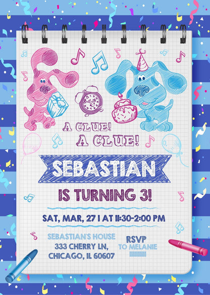 Blue's Clues Puppy customizable invitation template | Share or Print | ZD655
