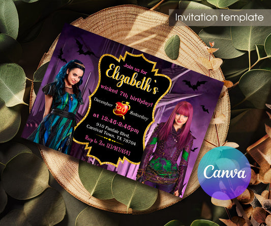 Descendants Disney customizable invitation template | Share or Print | RH236