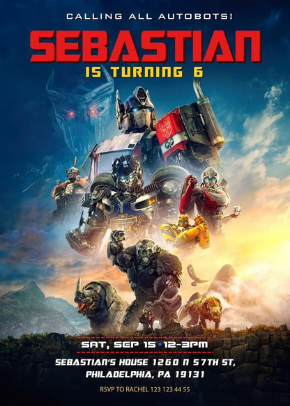 Transformers Rescue Bots customizable invitation template | Share or Print | boy | QM232