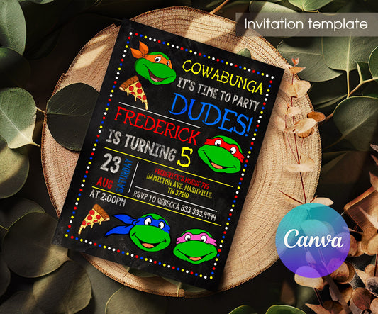 Teenage Mutant Ninja Turtles customizable invitation template | Share or Print | boy | AS350