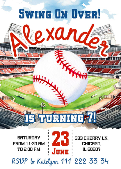 Baseball MLB Sport customizable invitation template | Share or Print | boy | CT438