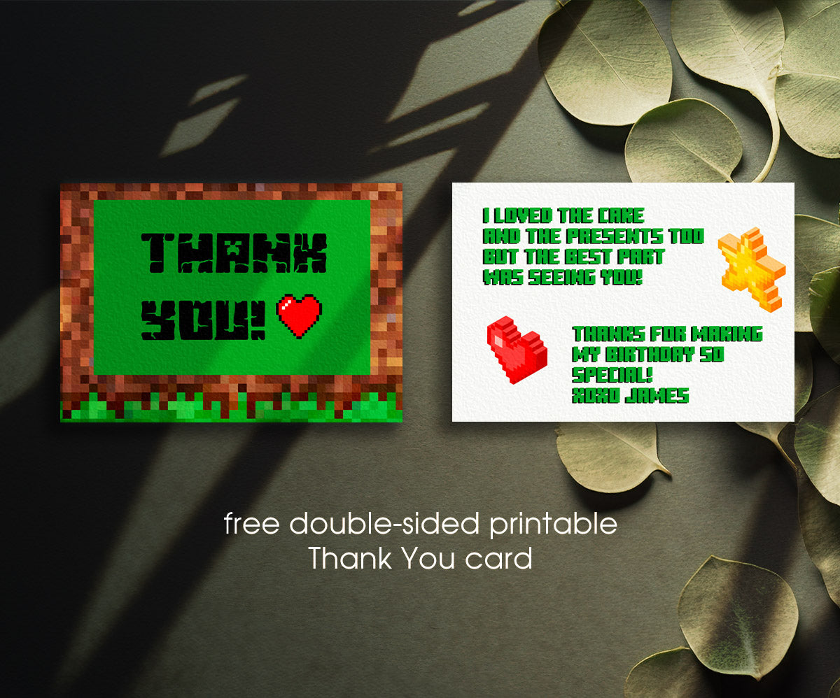 Minecraft Gamer customizable invitation template | Share or Print | VM868
