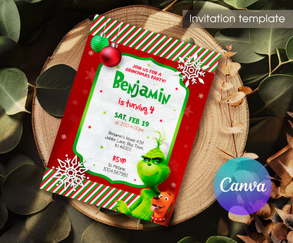 The Grinch  Merry Grinchmas customizable invitation template | Share or Print | PU426