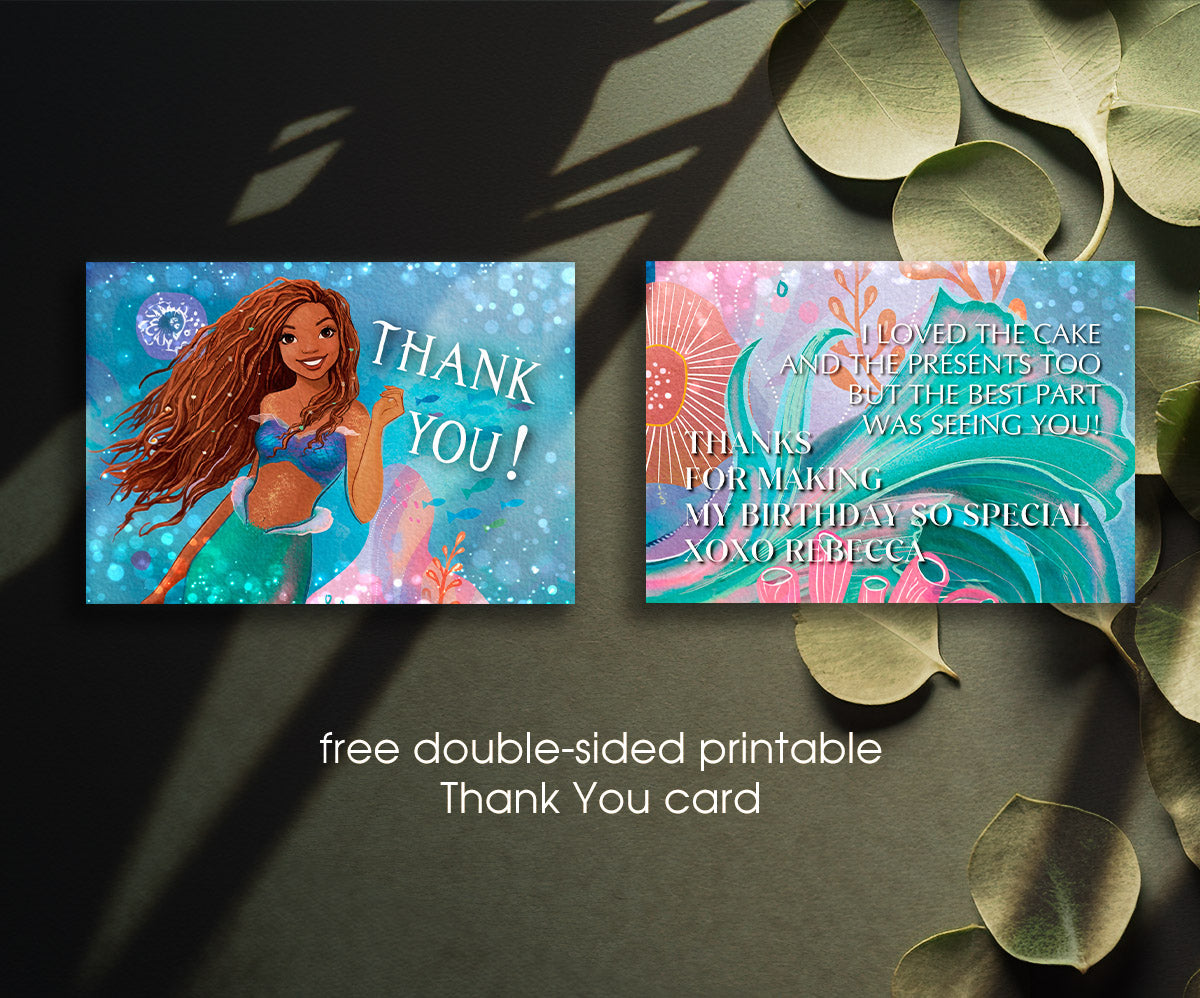 The Little Mermaid Ariel customizable invitation template | Share or Print | girl | UD428