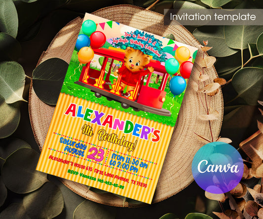 Daniel Tiger's Neighborhood customizable invitation template | Share or Print | QB098
