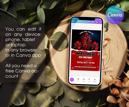 Deadpool Marvel customizable invitation template | Share or Print | boy | YX491