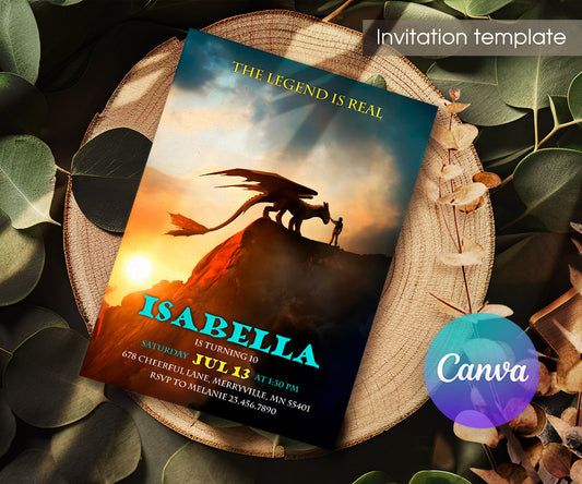How to Train Your Dragon Night fury Toothless customizable invitation template | Share or Print | AT348