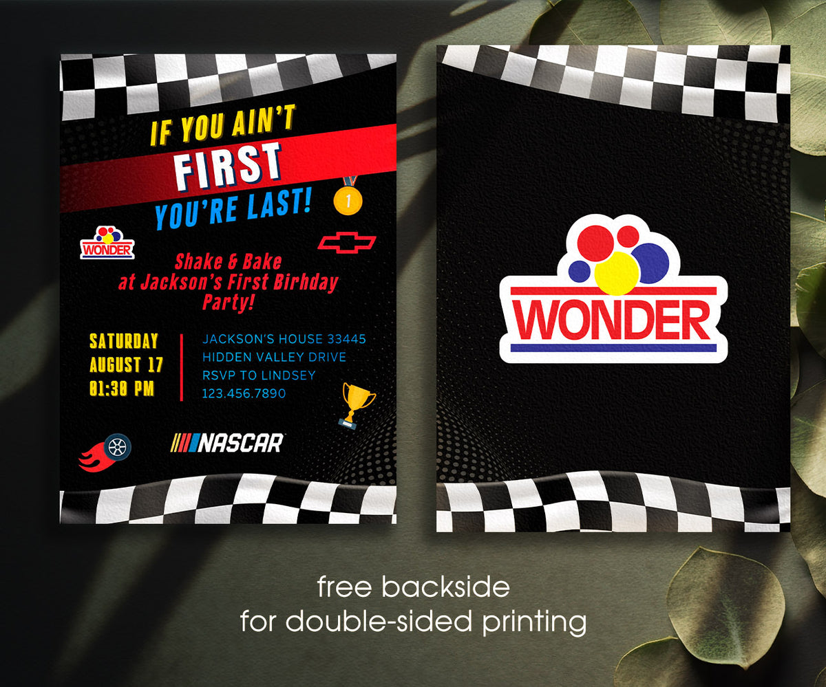 Nascar Ricky Bobby customizable invitation template | Share or Print | boy | FX762