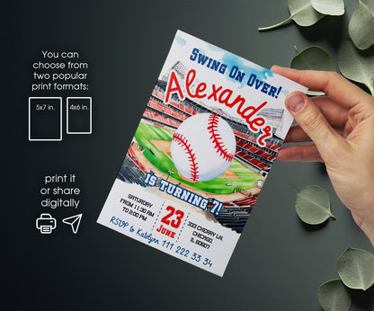 Baseball MLB Sport customizable invitation template | Share or Print | boy | CT438