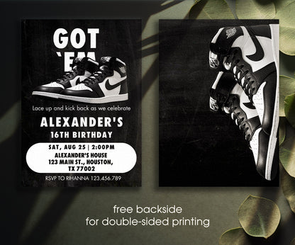 Sneaker Ball Air Jordan Nike customizable invitation template | Share or Print | RB413
