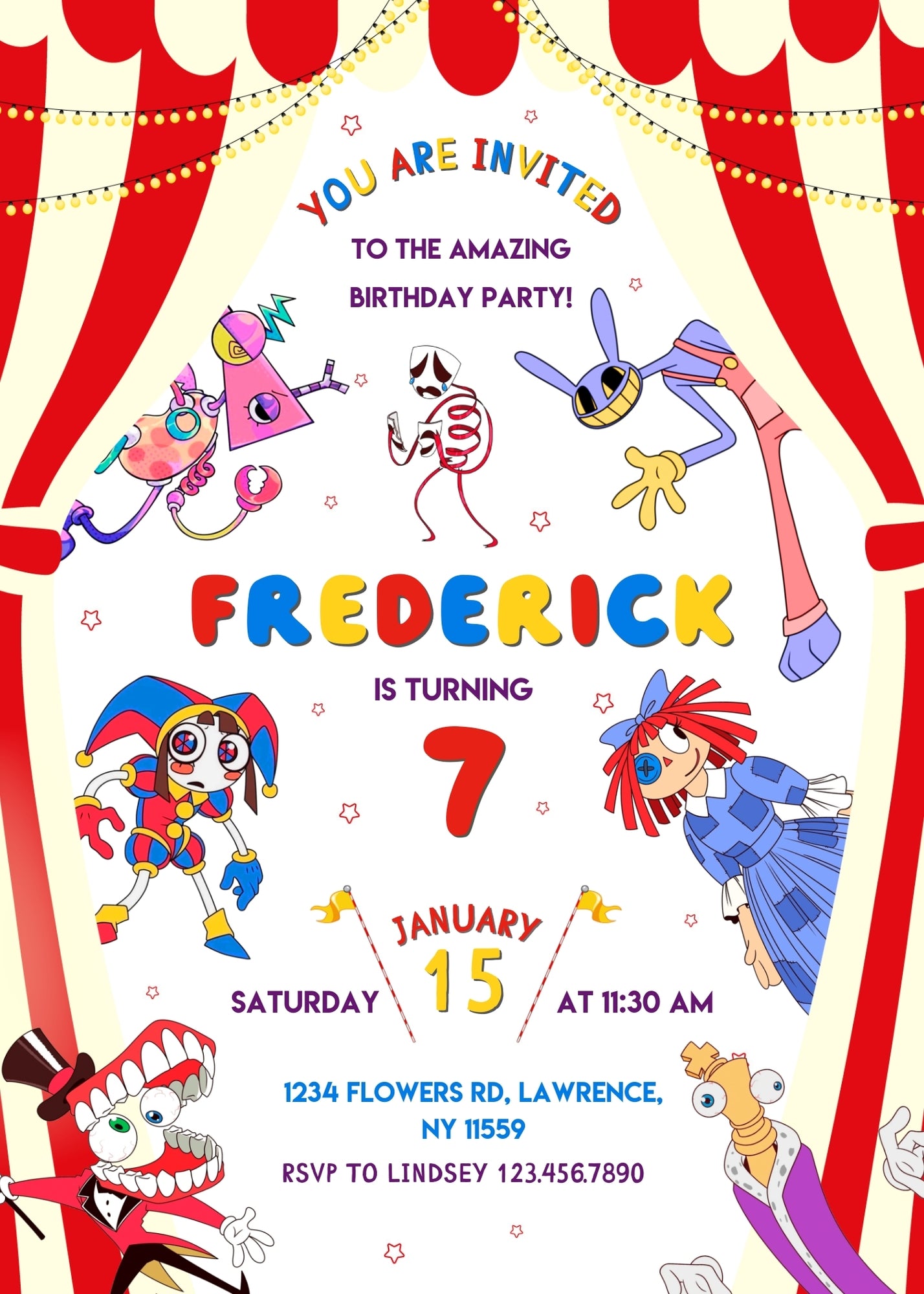 The Amazing Digital Circus customizable invitation template | Share or Print | LN720
