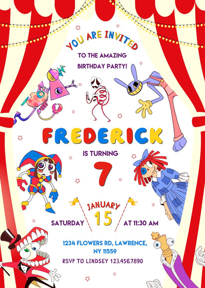 The Amazing Digital Circus customizable invitation template | Share or Print | LN720