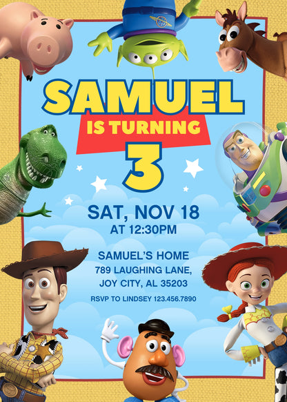 Toy Story Woody customizable invitation template | Share or Print | RB593