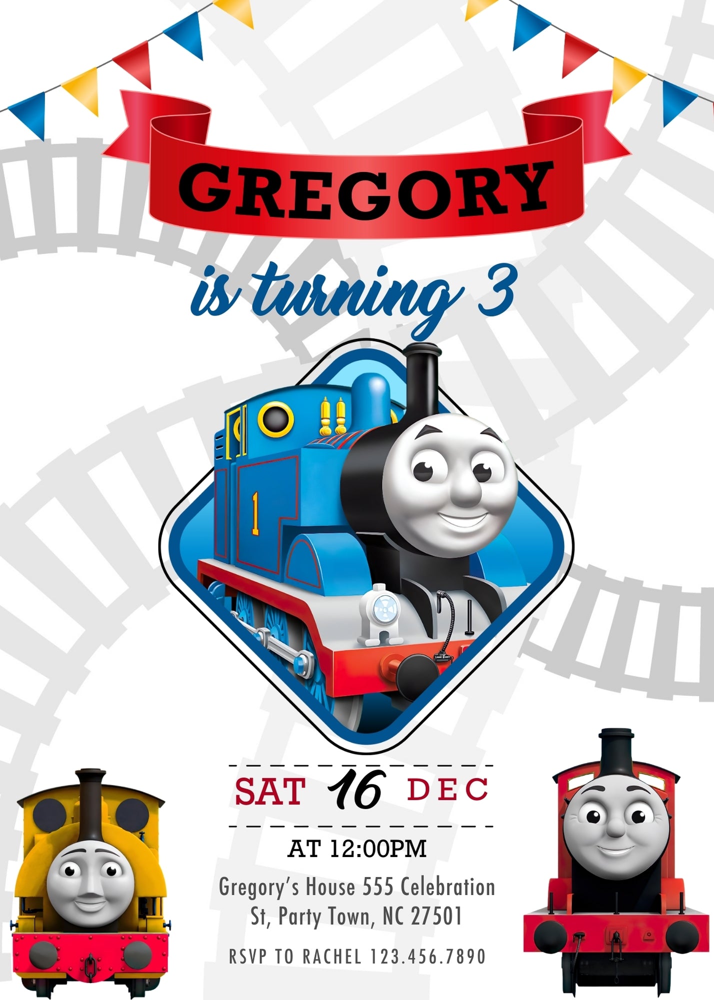 Thomas Train & Friends customizable invitation template | Share or Print | BS415