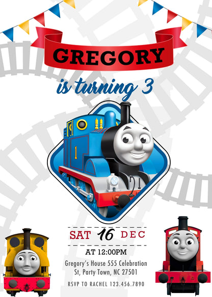 Thomas Train & Friends customizable invitation template | Share or Print | BS415