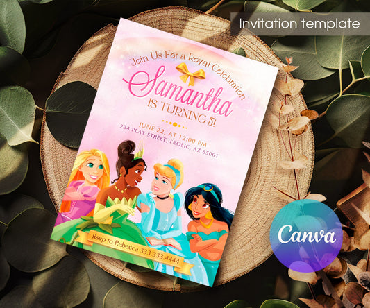 Disney Princess customizable invitation template | Share or Print | girl | KT680