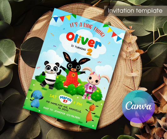 Bing Bunny customizable invitation template | Share or Print | YV824