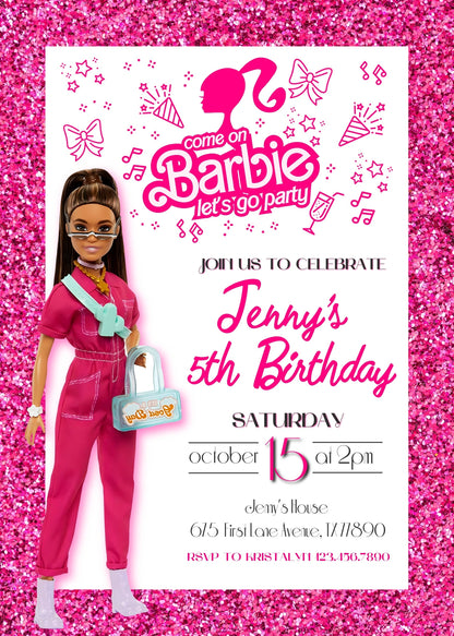 Barbie Pink customizable invitation template | Share or Print | girl | LQ842