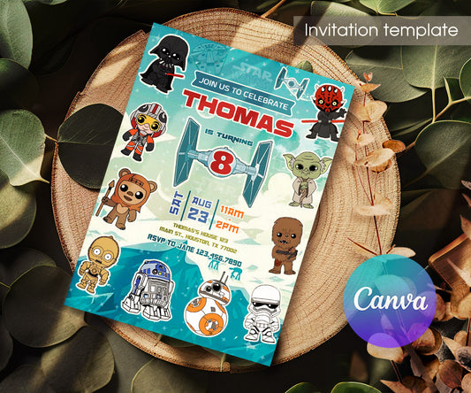 Star Wars Darth Vader customizable invitation template | Share or Print | boy | OV031