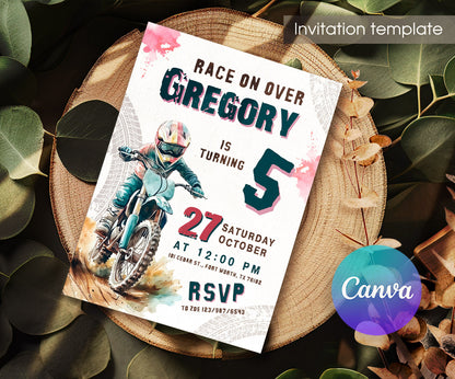 Motocross Extreme customizable invitation template | Share or Print | YD460