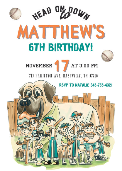 Baseball MLB Sport customizable invitation template | Share or Print | CT077
