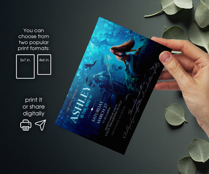 The Little Mermaid Ariel customizable invitation template | Share or Print | girl | YA684