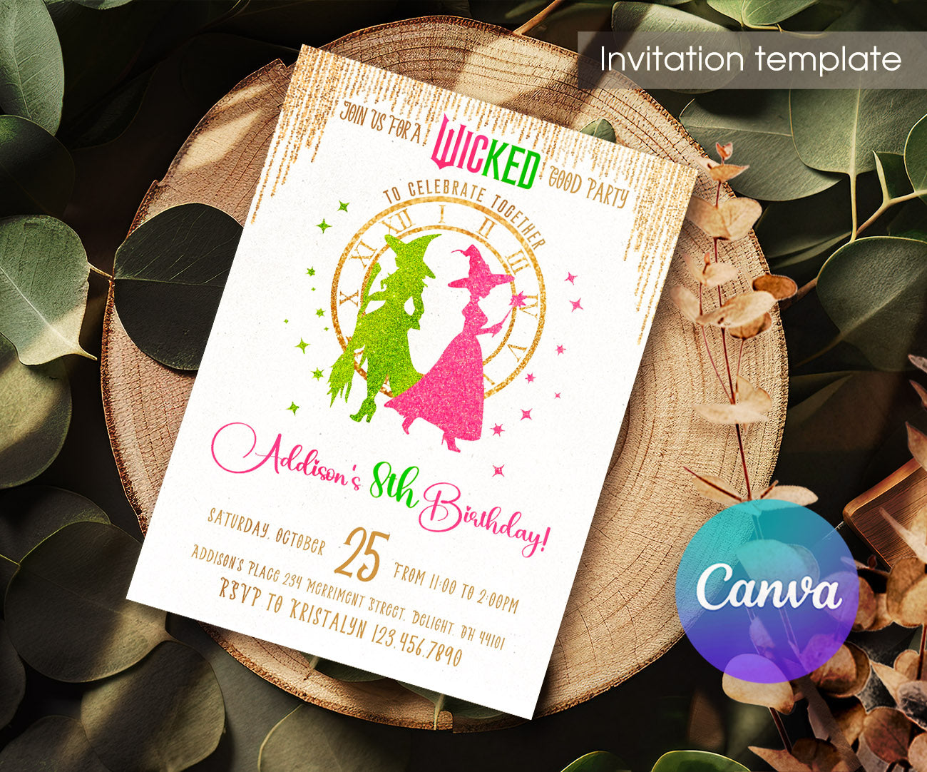 Wicked Musical Movie customizable invitation template | Share or Print | SN243