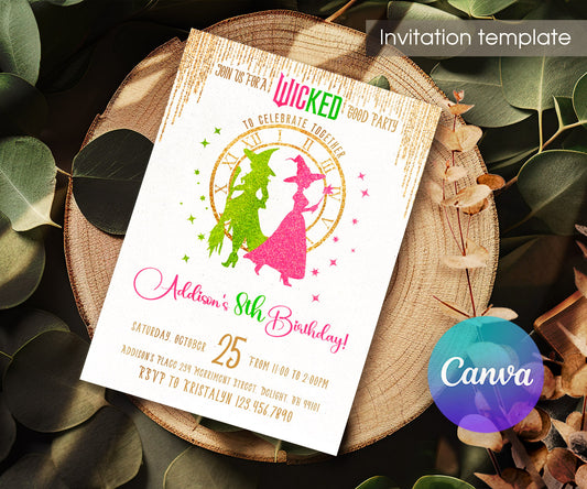 Wicked Musical Movie customizable invitation template | Share or Print | SN243