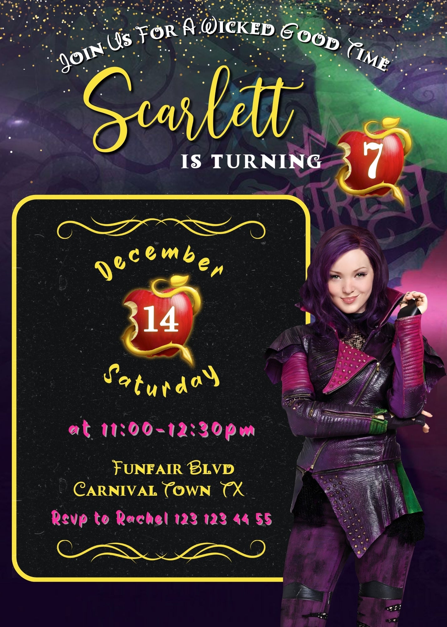Descendants Disney customizable invitation template | Share or Print | LN853