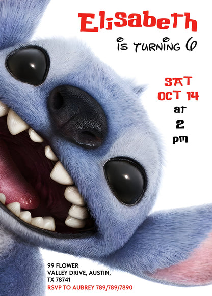 Lilo & Stitch Aloha customizable invitation template | Share or Print | HP819