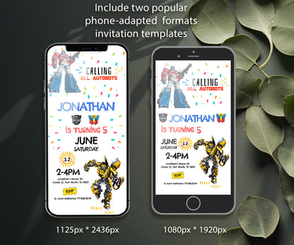 Transformers Rescue Bots customizable invitation template | Share or Print | boy | HO837