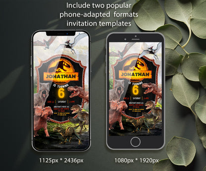 Jurassic Park Dinosaur customizable invitation template | Share or Print | YC176