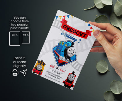Thomas Train & Friends customizable invitation template | Share or Print | BS415