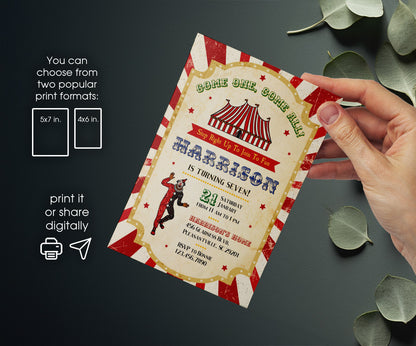 Circus Carnival customizable invitation template | Share or Print | BF681