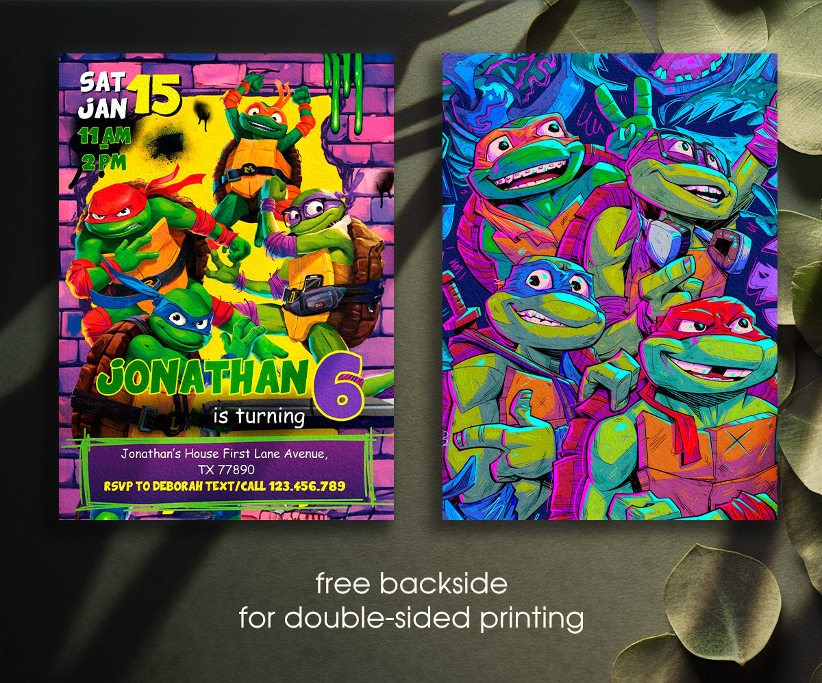 Teenage Mutant Ninja Turtles customizable invitation template | Share or Print | boy | FO989